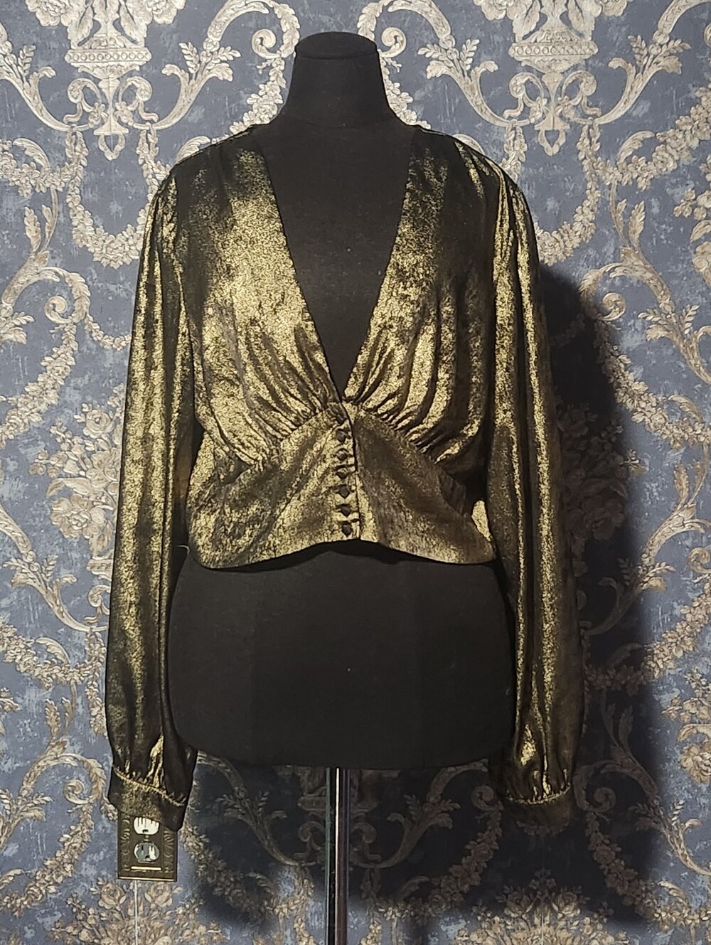 Guess Metallic Gold Crop Top